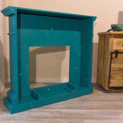 Cornice Blu Turchese Caminetto Cetona Cm 102,2x113,7x28,2 Sined Cornice Camino Cetona Turchese