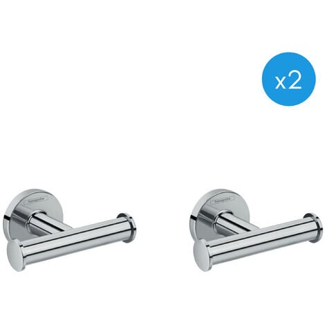 Hansgrohe Logis Universal, set di due ganci per bagno, cromato (41725000-DUOLOGIS)