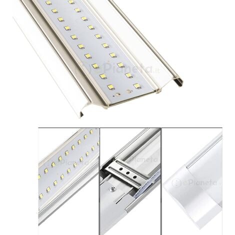 Plafoniera led 50w 3T 120 cm lineare barra luminosa sottopensile luce bianca fredda naturale calda  Naturale