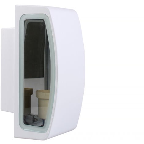 LAMAPADA DA PARETE PER ESTERNO IP65 CON ATTACCO E27 - APPLIQUE IN ALLUMINIO BIANCO E VETRO IDEALE PER GIARDINI E VIALETTI