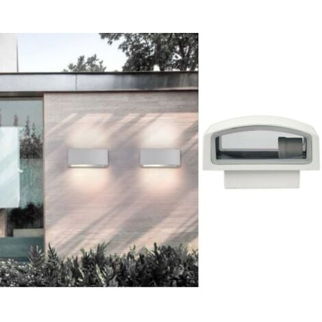 LAMAPADA DA PARETE PER ESTERNO IP65 CON ATTACCO E27 - APPLIQUE IN ALLUMINIO BIANCO E VETRO IDEALE PER GIARDINI E VIALETTI
