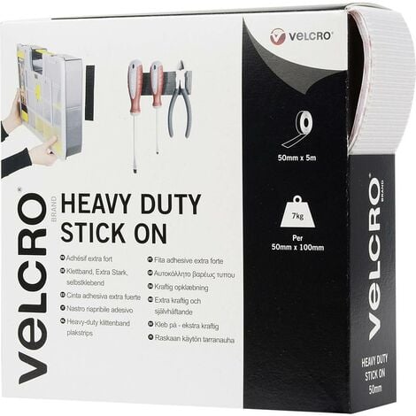 VELCRO® VEL-EC60244 Nastro a strappo da incollare Lato morbido e lato rigido, extra forte (L x L) 5000 mm x 50 mm Bianc