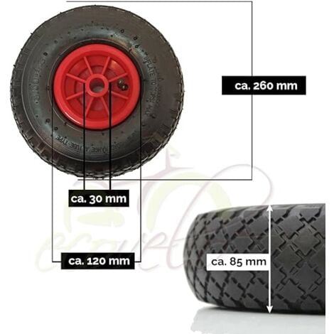 2 Ruote 3.00-4 Complete X CARRELLINO Cerchi GOMME Pneumatici 260X85 COPERTONI Carrello Portapacchi