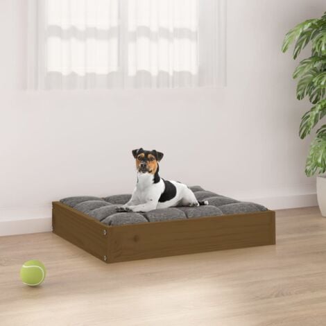 Cuccia per Cani Ambrata 51,5x44x9 cm in Legno Massello di Pino vidaXL