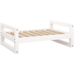 Cuccia per Cani Bianca 75,5×55,5x28cm in Legno Massello di Pino vidaXL