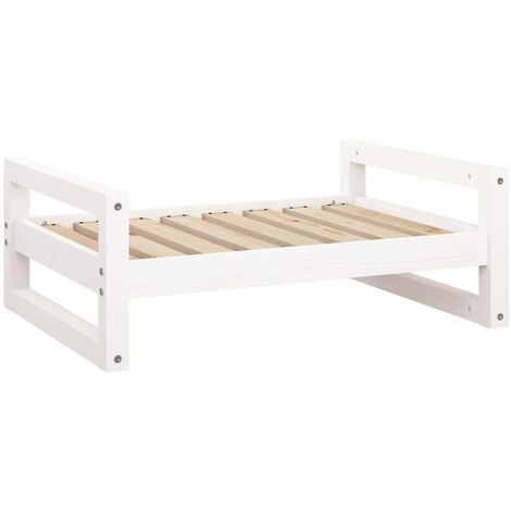 Cuccia per Cani Bianca 75,5x55,5x28cm in Legno Massello di Pino vidaXL