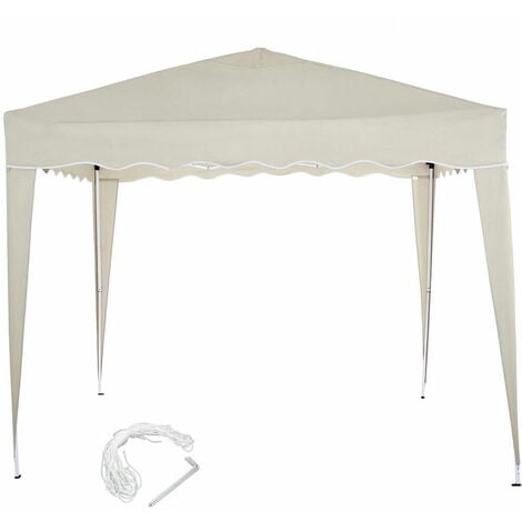 Gazebo 3x3 Pieghevole Ecru Impermeabile Richiudibile Tendone Giardino Con Sacca