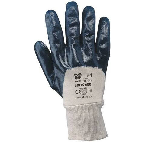 Guanto da lavoro "Brok 600"in tessuto jersey di cotone impregnato in NBR polsino elastico -Extra Large 10