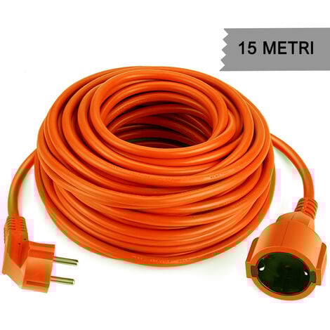 Cavo Prolunga Corrente Elettrica Presa Schuko Domestica Casa Giardino 220V 15MT