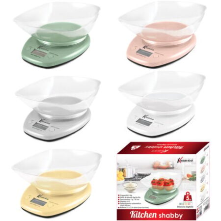 MAURY'S BILANCIA DIGITALE DA CUCINA KITCHEN SHABBY DA 5 KG COLORE ASSORTITO