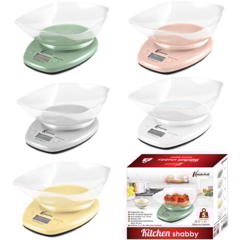 MAURY'S BILANCIA DIGITALE DA CUCINA KITCHEN SHABBY DA 5 KG COLORE ASSORTITO