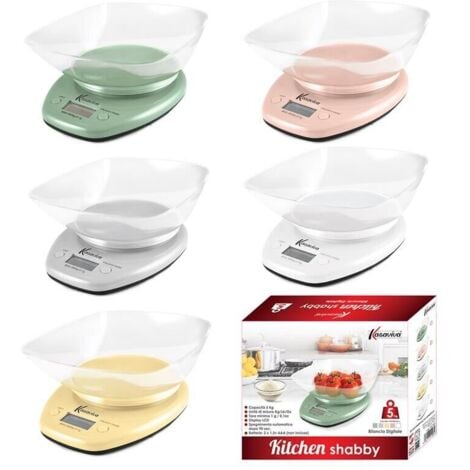 MAURY'S BILANCIA DIGITALE DA CUCINA KITCHEN SHABBY DA 5 KG COLORE ASSORTITO