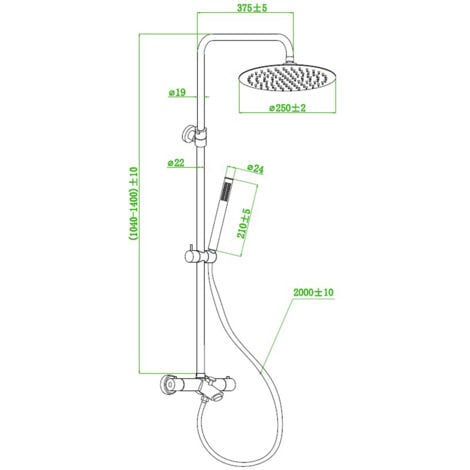 Essebagno Colonna termostatica per vasca e doccia Luisa II 250 in oro spazzolato