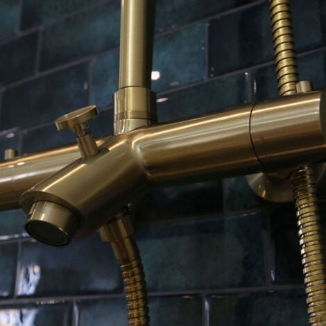 Essebagno Colonna termostatica per vasca e doccia Luisa II 250 in oro spazzolato