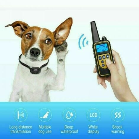 COLLARE IMPERMEABILE TELECOMANDO ADDESTRAMENTO CANI SCOSSA ELETTRICO LCD