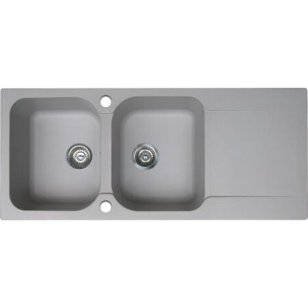 Essebagno Lisse lavello reversibile 2 vasche 1 sgocciolatoio in resina grigio