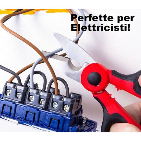 Forbici Elettricista Taglia Trancia Cavi Filo Lama Seghetta Tagliacavo 88112