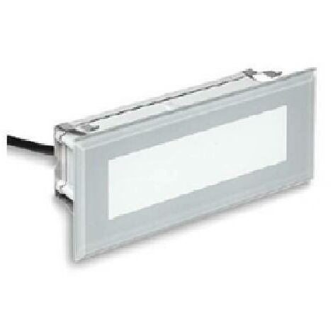 Nobile illuminazione incasso segnapasso led da esterno parete con diffusore in vetro 8 w luce calda 241/g/3k