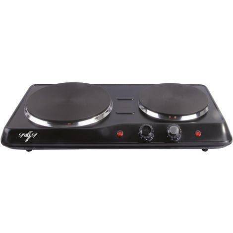 Fornello elettrico 2 piastre 2500w - 1000+1500w - piastre ghisa ø mm.155 e 185