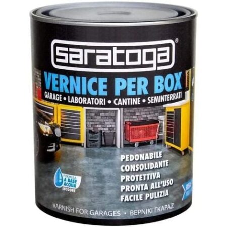 Saratoga Vernice GRIGIO per pavimentazioni per box garage laboratori cantine seminterrati ml.750