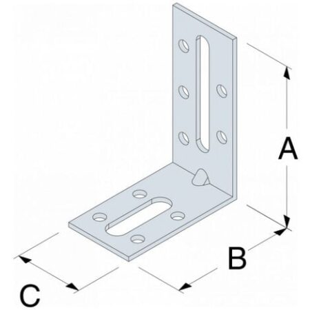 SIMPSON Staffa con rinforzo - A30xB70xC55x2mm - EFIXR753
