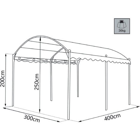 AORNOS - gazebo da giardino a onda in acciaio