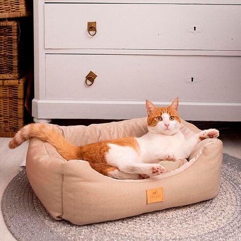 Ferplast CHESTER Divanetto con cuscino in tessuto resistente cani e gatti. Varie misure e colori. . Variante 50 - Misure: 55 x 45 x h 20 cm - Azzurro