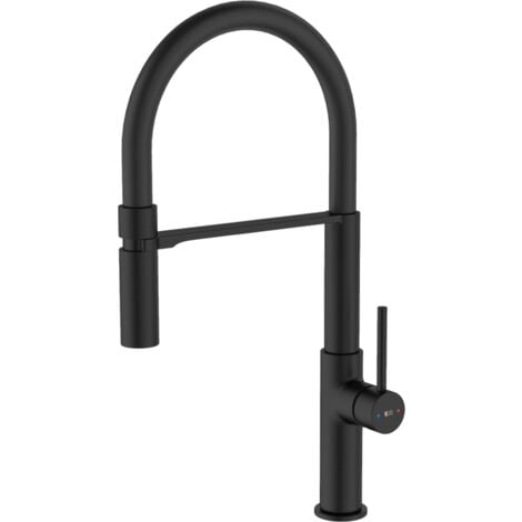 Essebagno Magneto Rubinetto da cucina con doccetta in nero