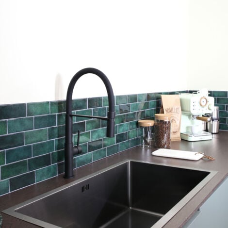 Essebagno Magneto Rubinetto da cucina con doccetta in nero