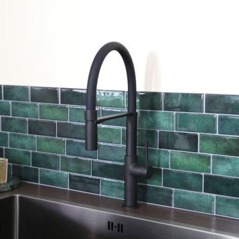 Essebagno Magneto Rubinetto da cucina con doccetta in nero