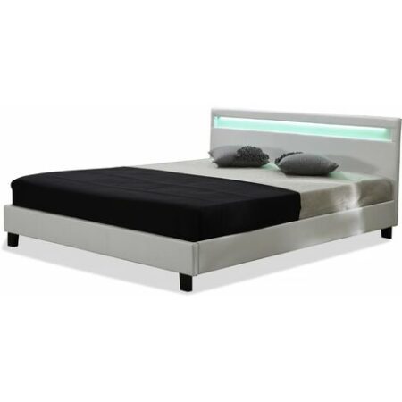 Letto con led "Maria" - 140 x 190 cm - Bianco