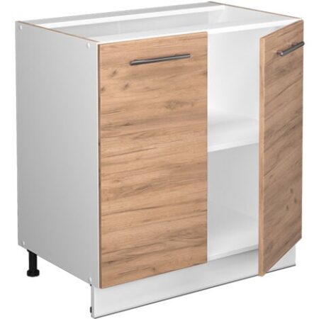 Mobile lavello cucina Fame-Line, Quercia dorata, 80 cm con ripiano, senza piano di lavoro, Vicco