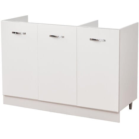 Mobile Sottolavello per Cucina Componibile Mobiletto Colore Bianco 3 Ante