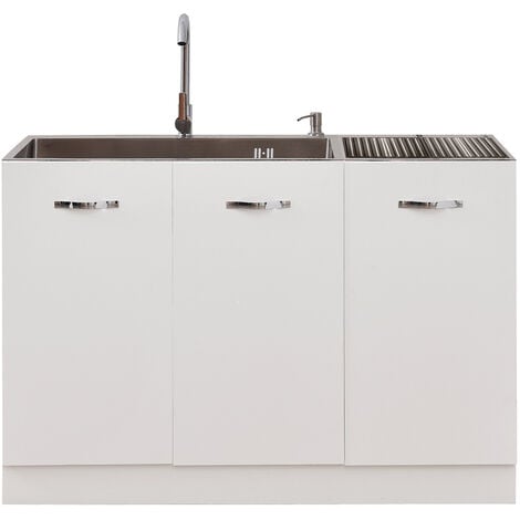 Mobile Sottolavello per Cucina Componibile Mobiletto Colore Bianco 3 Ante