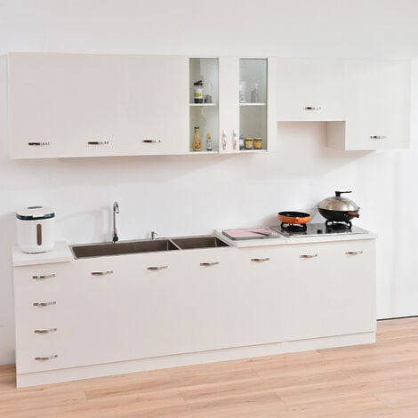 Mobile Sottolavello per Cucina Componibile Mobiletto Colore Bianco 3 Ante