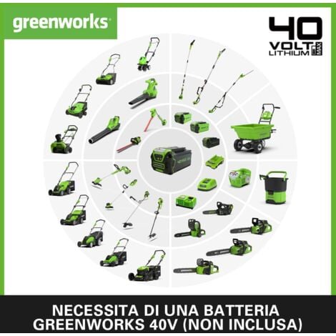 Greenworks GD40BV Aspiratore Soffiatore a Batteria per Foglie, con Motore Brushless, 280km/h, 9,63m³/min, Sacco di Raccolta da 45L, SENZA Batteria 40V e Caricabatterie, Garanzia 3 Anni