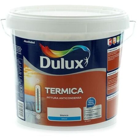 Dulux TERMICA Pittura all'acqua per Interni Termoisolante Anti Condensa Anti Umidità, 5 Litri, Bianco