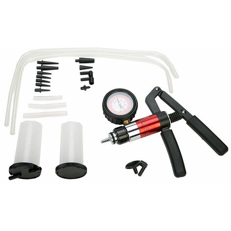 Pompa Vuoto Manuale kit 2 Vasetti Cambio Spurgo Olio Freni Auto Moto