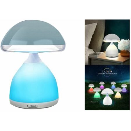 Lampada notturna da tavolo touch Led Rgb Fungo 7 Colori Ricaricabile HC868