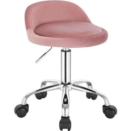 WOLTU Sedia da Ufficio Ergonomica Scrivania Sedia da Lavoro Girevole in Velluto Rosa