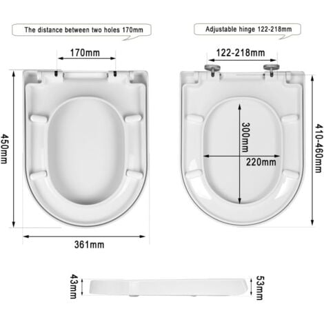 WOLTU Copriwater Sedile WC Universale Coperchio con Chiusura Ammortizzata Soft