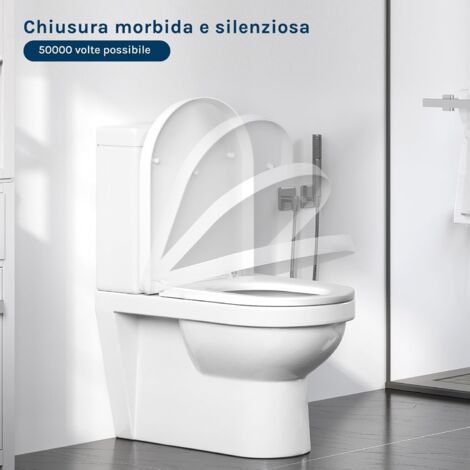 WOLTU Copriwater Sedile WC Universale Coperchio con Chiusura Ammortizzata Soft