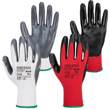 Guanti da Lavoro con Spalmatura in Nitrile Rosso-Nero 10