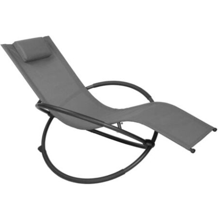 WOLTU Sedia Sdraio a Dondolo Relax Poltrona Swing Traspirante da Balcone Campeggio Grigio