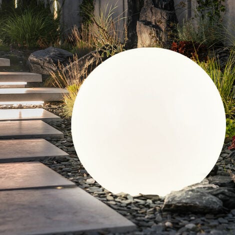 Lampade solari per esterni Lampada da giardino a sfera Picchetto Lampada a sfera solare 30 cm Sfera solare a LED per giardino, bianco argento, 4x LED bianco caldo, PxH 30x66,5 cm