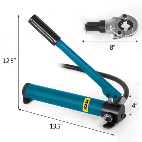 VEVOR Pinza Crimpatrice Idraulica V12-28 mm a TH 16-32 mm, Tubi Compositi PEX PE-X Crimpare, Pinza per Pressa Idraulica 6T, con Impugnatura Gommata,  per Pressare Rame o Acciaio a profilo a V / TH