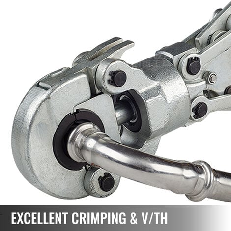 VEVOR Pinza Crimpatrice Idraulica V12-28 mm a TH 16-32 mm, Tubi Compositi PEX PE-X Crimpare, Pinza per Pressa Idraulica 6T, con Impugnatura Gommata,  per Pressare Rame o Acciaio a profilo a V / TH