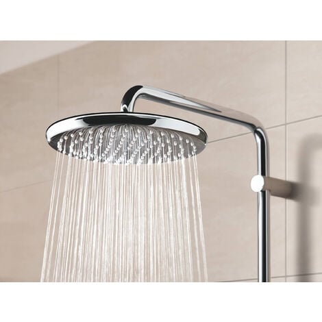 Grohe Colonna doccia Vitalio Start Ecojoy con miscelatore termostatico, soffione da 250 mm, doccetta a 2 getti, cromo (26816000)