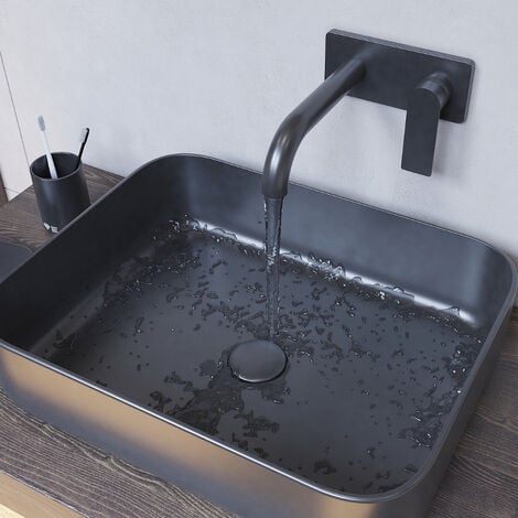 Swiss Aqua Technologies Infinitio Lavabo freestanding 50x39 cm, senza troppopieno, nero opaco (SATINF5039BKM)