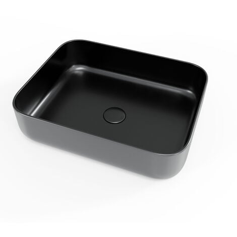 Swiss Aqua Technologies Infinitio Lavabo freestanding 50x39 cm, senza troppopieno, nero opaco (SATINF5039BKM)